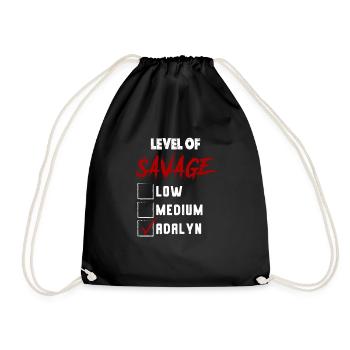 Level of Savage: ADALYN Checkmark Novelty Custom N - Drawstring Bag - black - Front