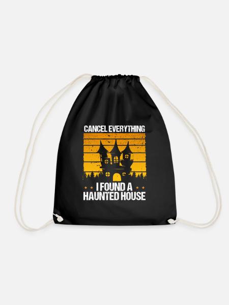 Ghost Hunter Found a haunted House Ghost Hunting - Drawstring Bag - black
