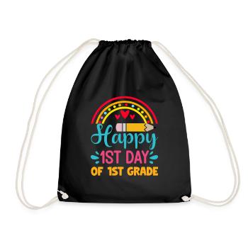 Happy Last Day Of 1st Grade Shirt Graduation Teach - Drawstring Bag - black - Front