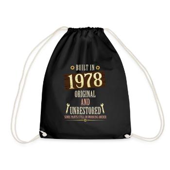 Built In The 1978 Original And Unrestored - Drawstring Bag - black - Front