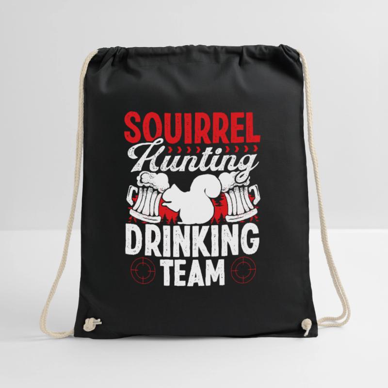 Squirrel Removal Technician Drinking Team Hunter Drawstring Bag
