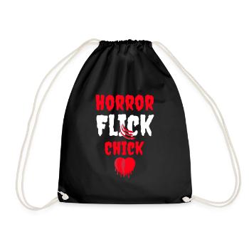 Halloween Sprüche Horror Flick Chick Horrorfilm - Turnbeutel - Schwarz - Vorne