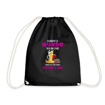 Mundo Sea Un Caos Vente Al Mio Tengo Cerveza Y - Sac de sport léger - noir - Devant