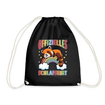 Offizielles Schlafshirt Roter Panda - Turnbeutel - Schwarz - Vorne
