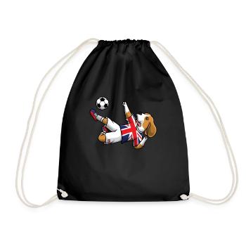 Dog England Flag Footballeur Football - Sac de sport léger - noir - Devant
