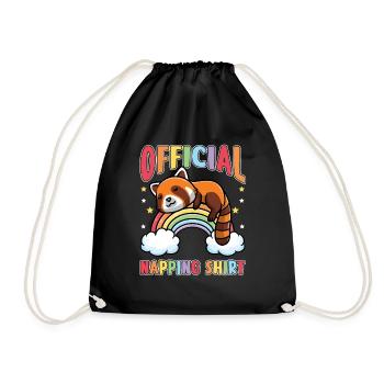 Offizielles Schlafshirt Roter Panda Schlafender - Turnbeutel - Schwarz - Vorne