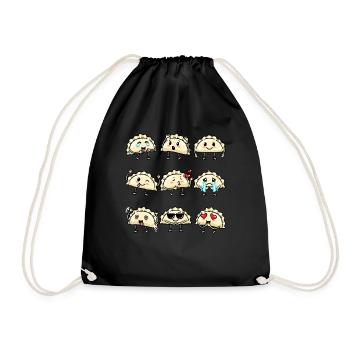 Pierogi Kawaii Emoticon Cuisine polonaise - Sac de sport léger - noir - Devant