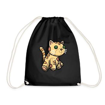 Orange Katze Niedliches Kuscheltier - Turnbeutel - Schwarz - Vorne