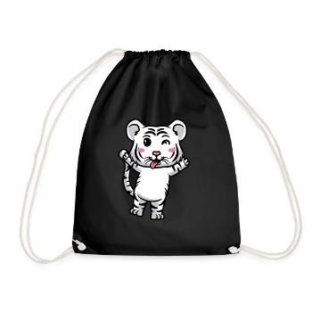 Tigre blanc Emoticon Tigre du Bengale - Sac de sport léger - noir - Devant