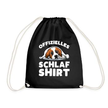Offizielles Schlafshirt Bernhardiner - Turnbeutel - Schwarz - Vorne