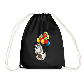 Ragdoll Katze Luftballons Katzenliebhaber - Turnbeutel - Schwarz - Vorne