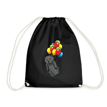 Scottish Folding Ear Cat Cat - Drawstring Bag - black - Front