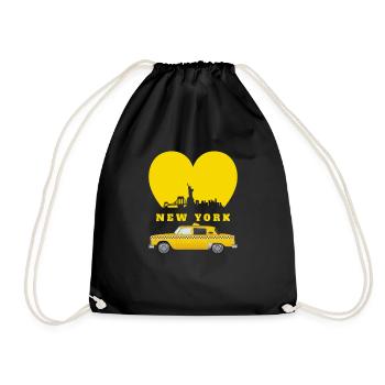 New York NY Cœur jaune taxi Liberté - Sac de sport léger - noir - Devant