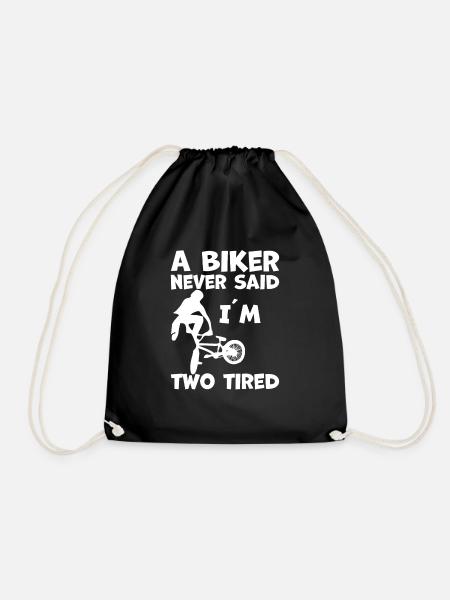 BMX bikers who like to show their tricks - Drawstring Bag - black