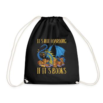 Funny Buchaholic Lifestyle Book Lover Saying - Drawstring Bag - black - Front