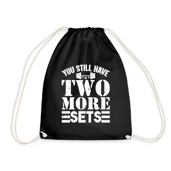 Ironische Zitate Lustige Workout Sixpacks Fitness - Turnbeutel - Schwarz - Vorne