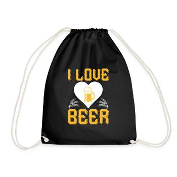 I love beer - Drawstring Bag - black - Front