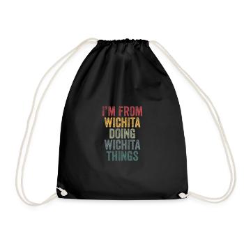 I'm from Wichita doing Wichita things - Drawstring Bag - black - Front