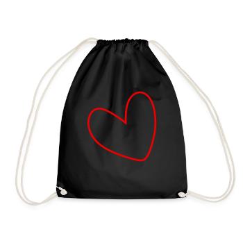 Cœur rouge simple - Sac de sport léger - noir - Devant