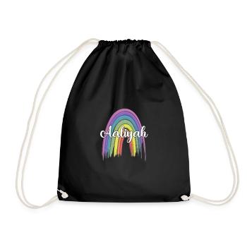 AALIYAH Rainbow Cursive - Turnbeutel - Schwarz - Vorne