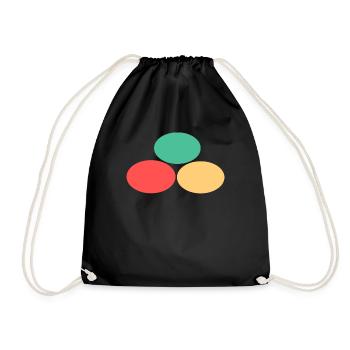 Trois points- Vert- Rouge- Jaune - Sac de sport léger - noir - Devant