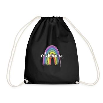 ADRIANA Rainbow Cursive - Drawstring Bag - black - Front