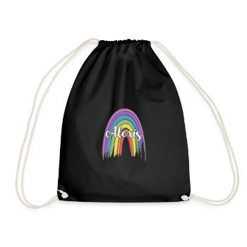 ALEXIS Rainbow Cursive - Turnbeutel - Schwarz - Vorne