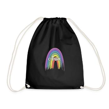 ARIA Rainbow Cursive - Turnbeutel - Schwarz - Vorne