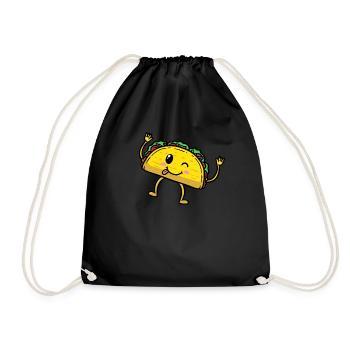 Taco Emoticon Mexican Food - Drawstring Bag - black - Front