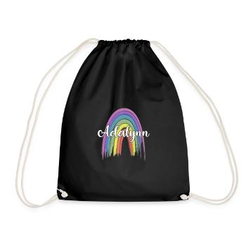 ANDREA Rainbow Cursive - Turnbeutel - Schwarz - Vorne