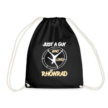 Just a guy who loves Rhönrad - Drawstring Bag - black - Front