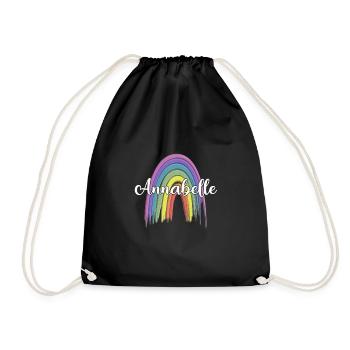 ANNABELLE Rainbow Cursive - Turnbeutel - Schwarz - Vorne