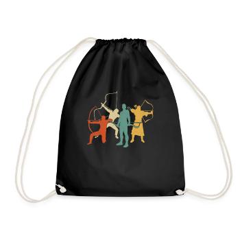 Archery Bow Archer Retro Vintage - Drawstring Bag - black - Front