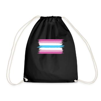 Femboy Flag Gift - Drawstring Bag - black - Front