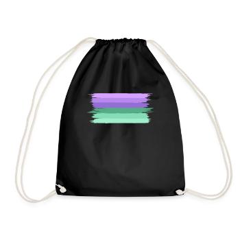 Femboy Flag Gift - Drawstring Bag - black - Front