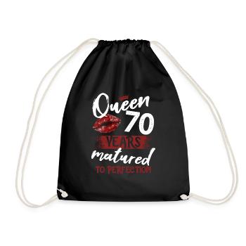 Fille de 70 ans 70 bday Queen 70 anniversaire - Sac de sport léger - noir - Devant