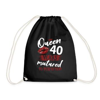 Fille de 40 ans 40 bday Queen 40 anniversaire - Sac de sport léger - noir - Devant