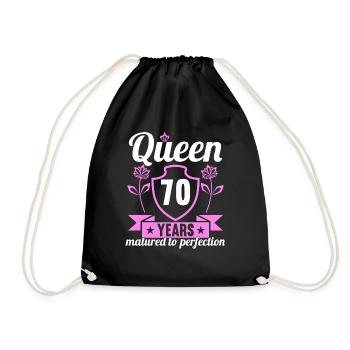 Fille de 70 ans 70 bday Queen 70 anniversaire - Sac de sport léger - noir - Devant