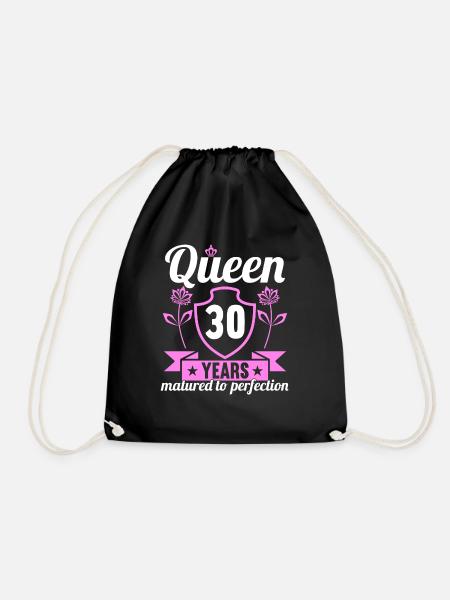 30 year old girl 30 bday Queen 30 birthday - Turnbeutel - Schwarz