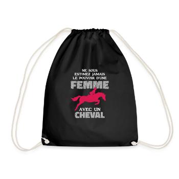 Ne Sous Estimez Jamais Le Pouvoir D'une Femme - Sac de sport léger - noir - Devant