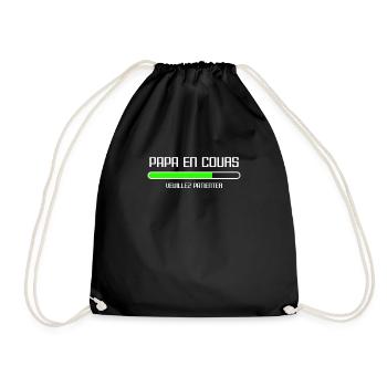 Papa En Cours Veuillez Patienter Futur Papa - Sac de sport léger - noir - Devant