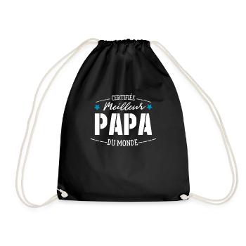 Certifié Meilleur Papa Du Monde, Idée Cadeau Père - Sac de sport léger - noir - Devant