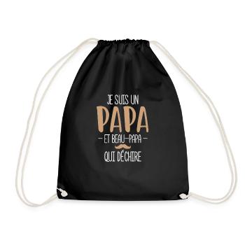 Je Suis Un Papa Et Beau-papa Qui Déchire, - Sac de sport léger - noir - Devant