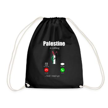 Palästina Geschenk Free Palestine Gaza Streifen - Turnbeutel - Schwarz - Vorne