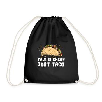 Taco Mexico Food Fast Food Nachos Fiesta Salsa - Drawstring Bag - black - Front