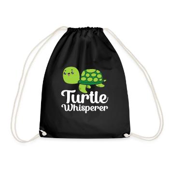 Turtle Tshirt Reptiles Children Men Women - Drawstring Bag - black - Front