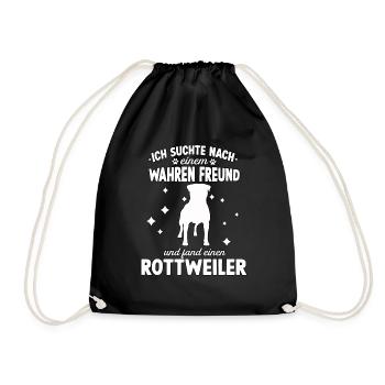 Rottweiler Motiv Gassi Hundesport Rottweiler - Turnbeutel - Schwarz - Vorne