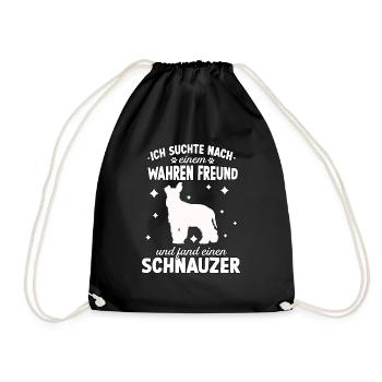 Lustig Schnauzer Hunde Hundeschule Riesenschnauzer - Turnbeutel - Schwarz - Vorne