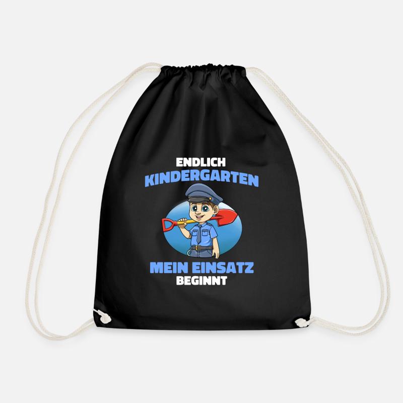 Kindergarten Geschenk Polizei - Kita Polizei Junge - Turnbeutel - Schwarz