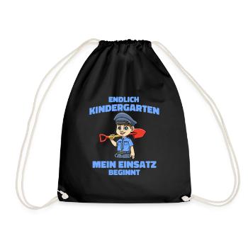 Kindergarten Polizei Junge - Kita Polizei Junge - Turnbeutel - Schwarz - Vorne